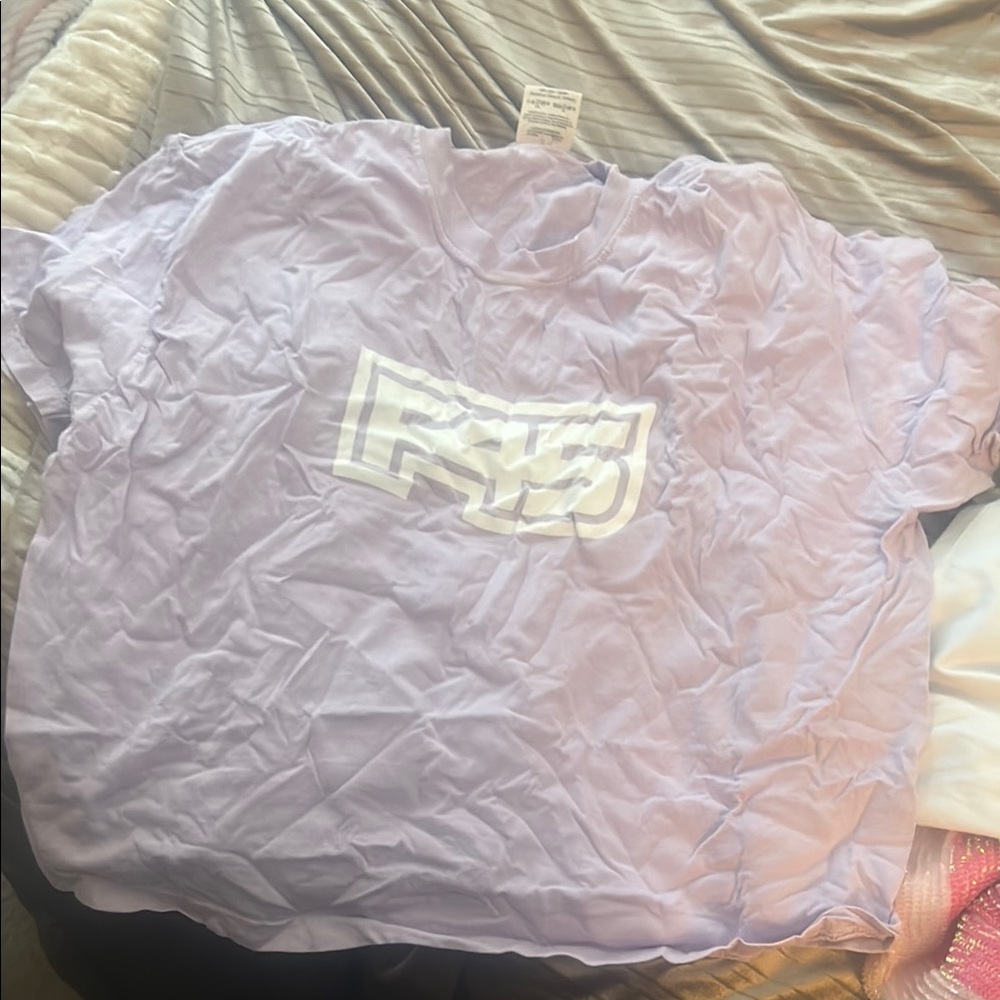 Purple Short Sleeve Tee with Graphic Design